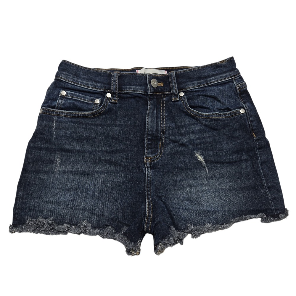 PINK Denim Shorts‎ Womens 6 Dark Wash Distressed High Rise Frayed Cut Off Grunge